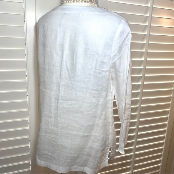 NWT Talbots Beaded Rhinestone Encrusted Linen Tunic S - Picture 4 of 5
